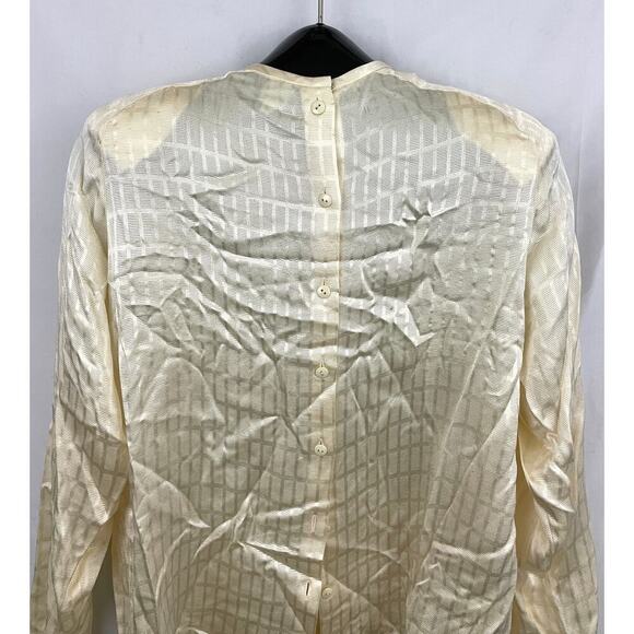 VTG Long Sleeve Silk Blouse Top Sz 8 Women's 80s Abstract - Picture 13 of 15